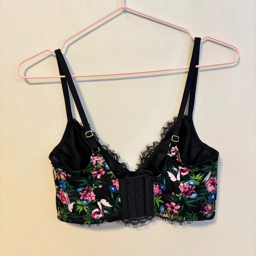 Victoria’s Secret Very Sexy So Obsessed Lace Unlined Corset Top Bra Floral XS - Image 4