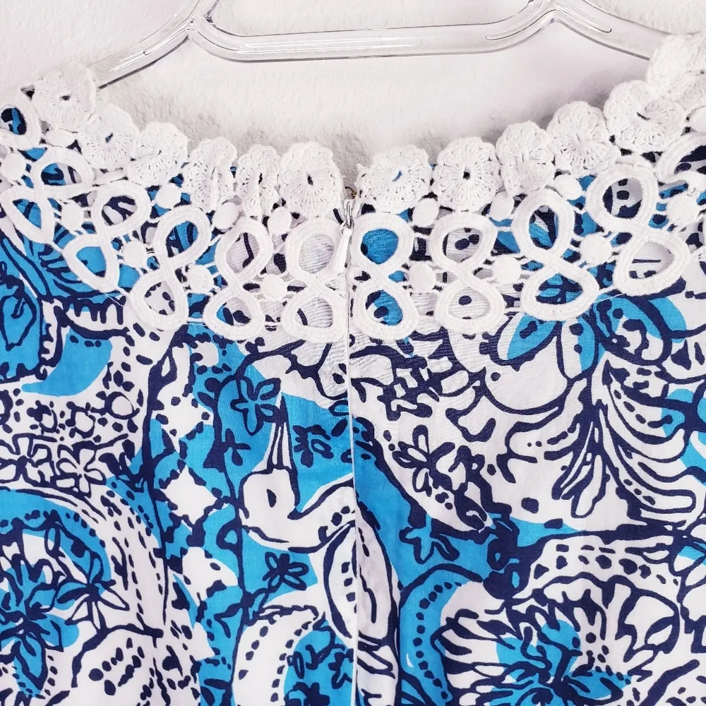 Lilly Pulitzer Brooke Ariel Blue Hippy Hippy Shake Lace Tunic Dress - Image 10