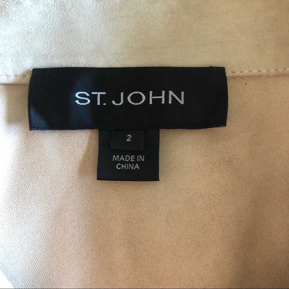 St. John Taupe Goat Suede Draped Open Jacket. Sz 2 - Image 13