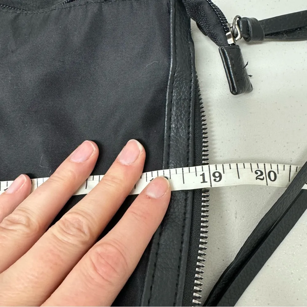 Botkier Black Nylon Leather Strap Tote Bag Handbag Purse Boho Large - Image 4