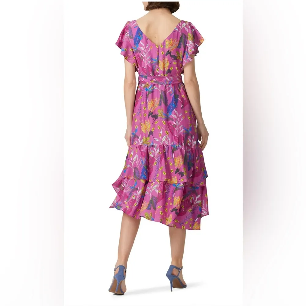 Tanya Taylor 100% Silk Printed Dita Dress Rent the runway preloved 6 $645 - Image 2