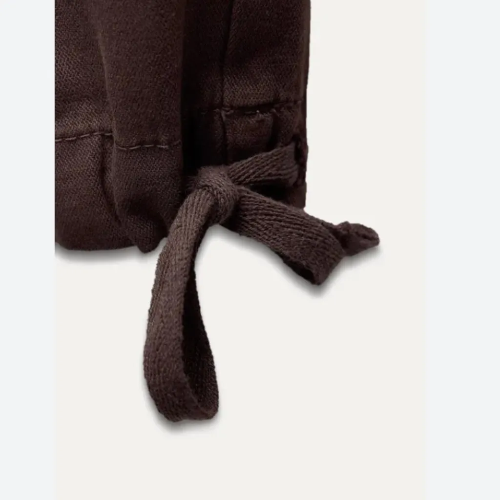 NWT ZARA Chocolate Brown Slim Fit Cargo Pant Cotton Bloggers Fave US-4 - Image 5