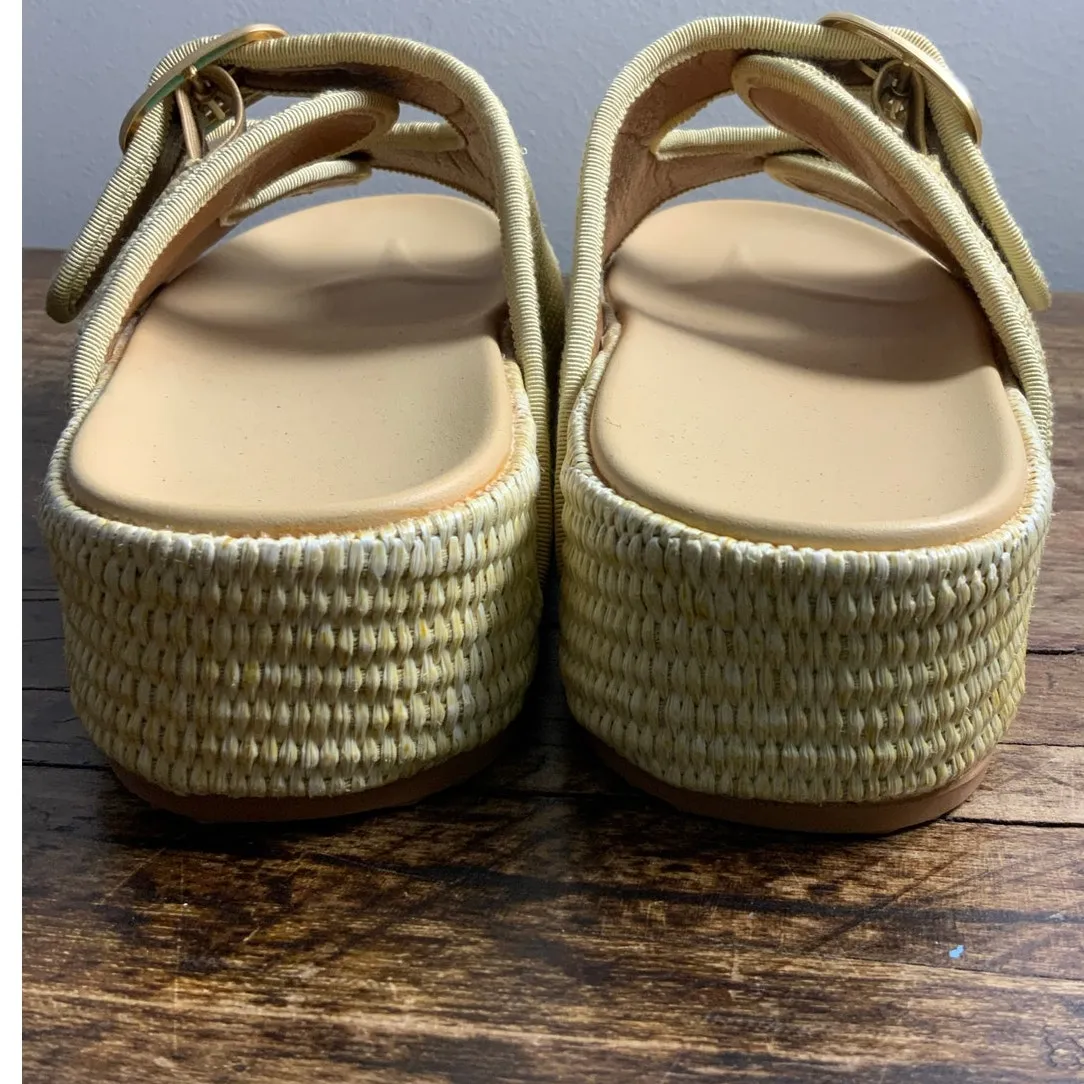 Raffia Platform Double Band Slide sandals NWOT size 9 - Image 5
