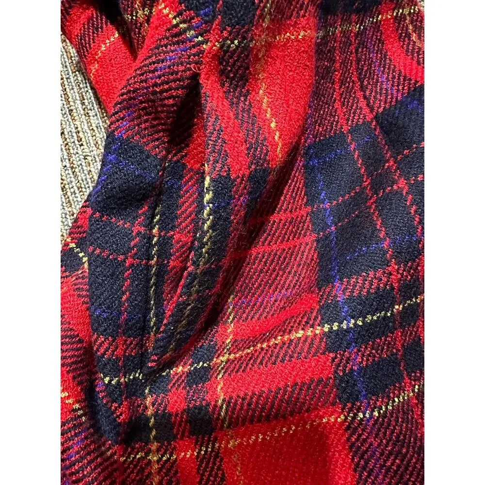 Vintage Liz Claiborne Skirt Wool Blend Red Plaid Secretary Academia Women’s 8 - Image 4