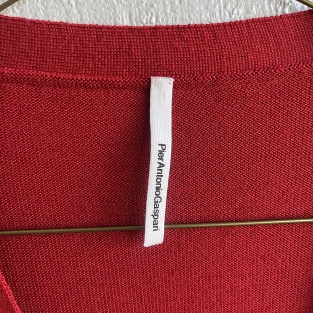 Fuzzi PierAntonio Gaspari Virgin Wool Cardigan in‎ Red Size 42 - Image 3