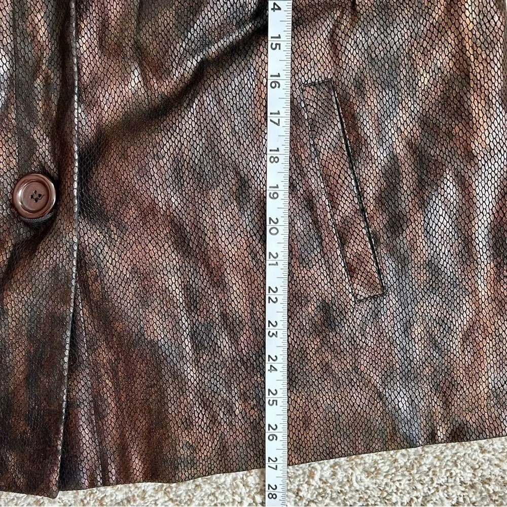 🦋 Erin London Brown Shimmery Metallic Faux Snakeskin Wide Sleeve Jacket 1X - Image 8