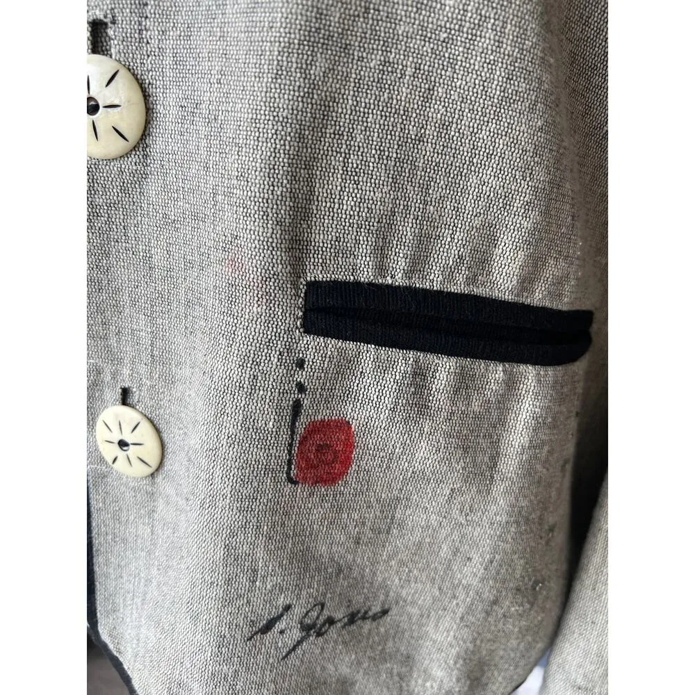 Phoenix Conexion Wearable Art Hand Painted Jacket Tribal Southwest Women Size L - Image 6