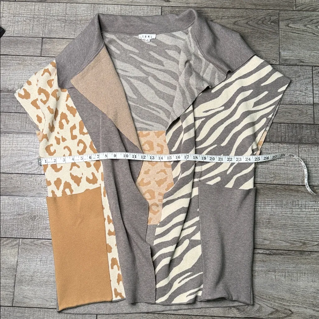 THML Open Front Cardigan Sweater Oversized Small Big long Pockets - Image 4