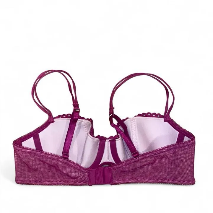 Purple lace bra with pink bow Size undefined - Image 4