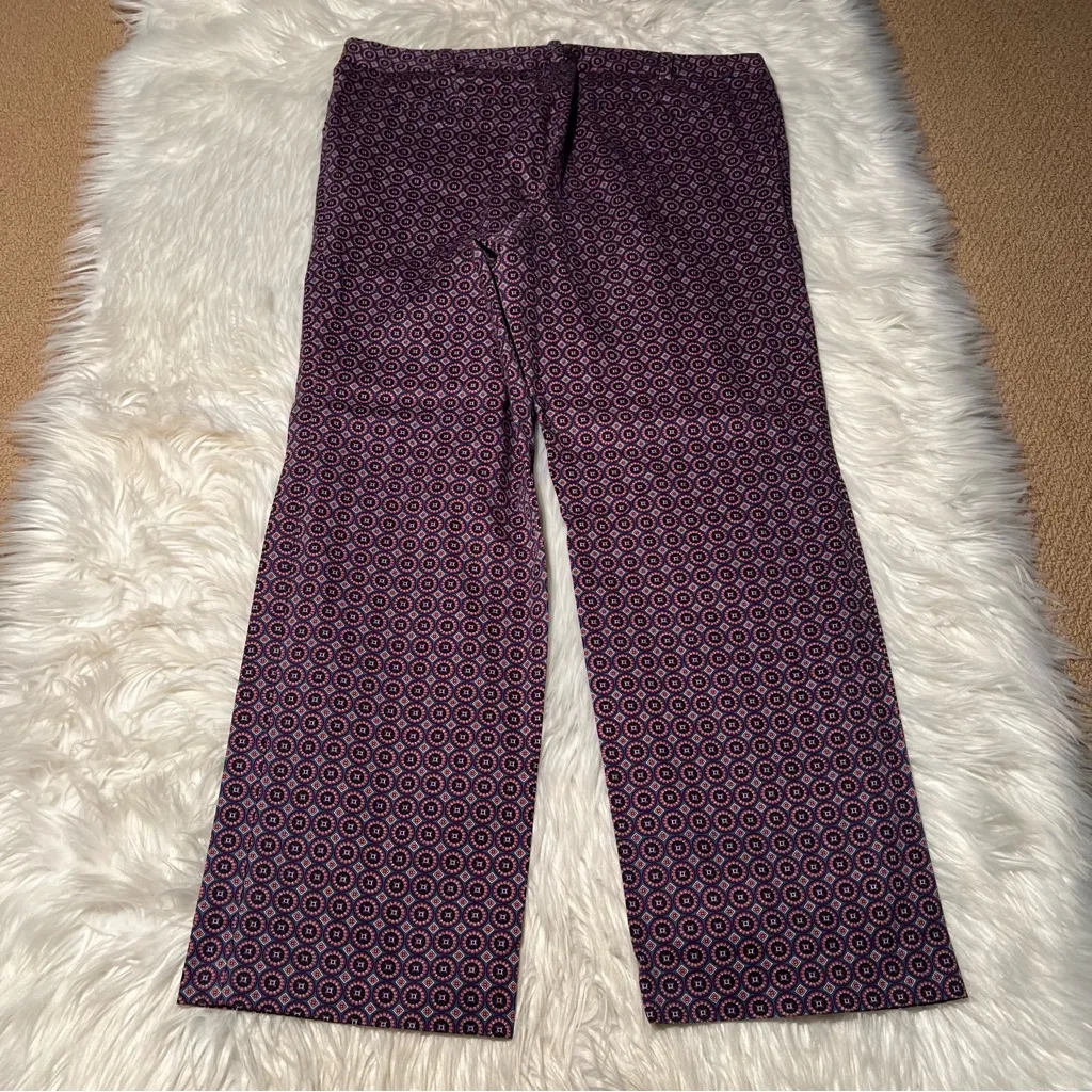 Lands’ End Straight Leg Pant Purple Geometric Fit 2 18W - Image 5