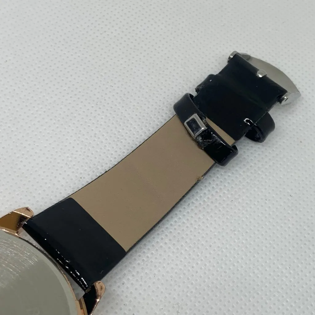 Women quartz analog watch rose gold tone 45mm large face round case running - Image 7