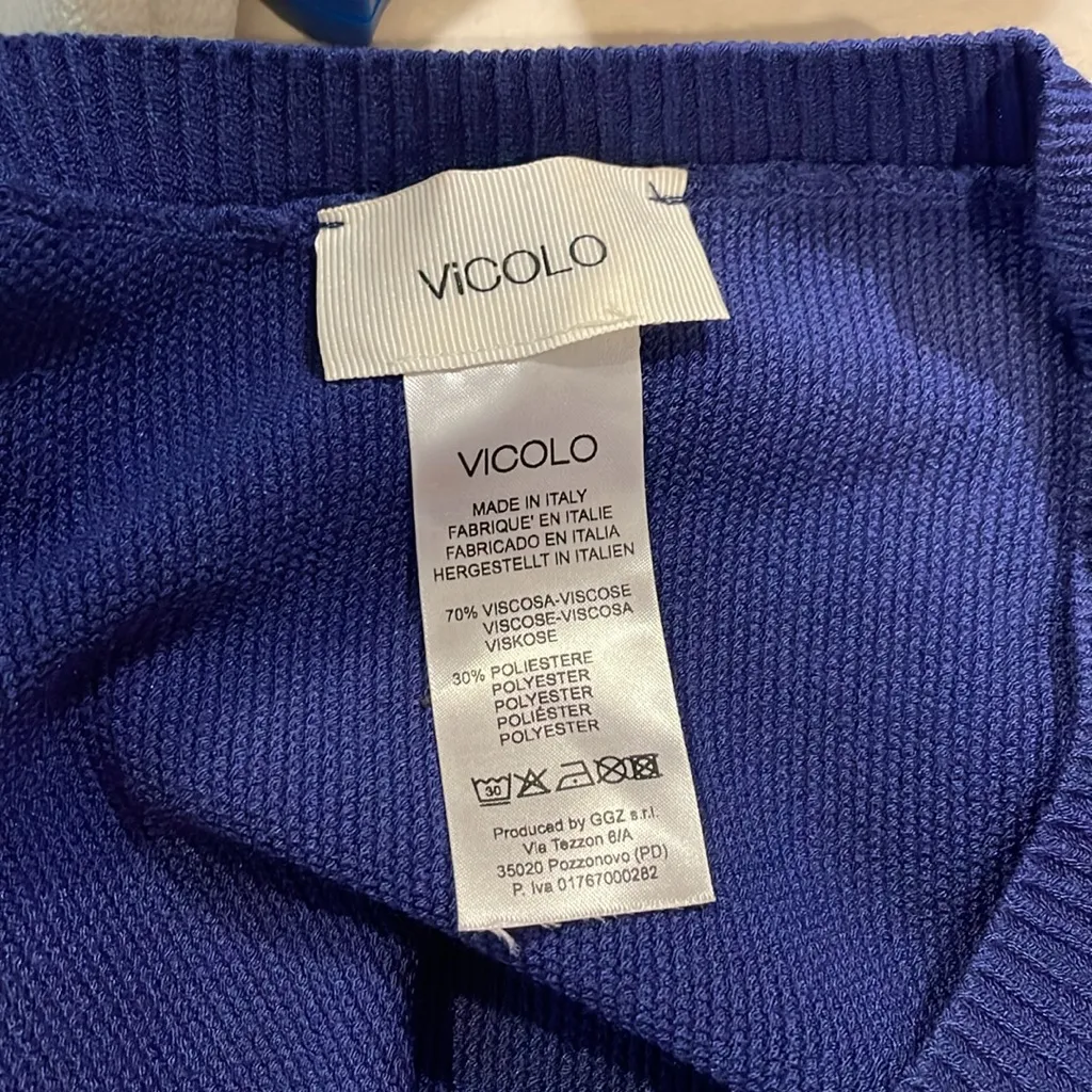Vicolo Blue Cropped Long Sleeve Sweater Size Small - Image 3