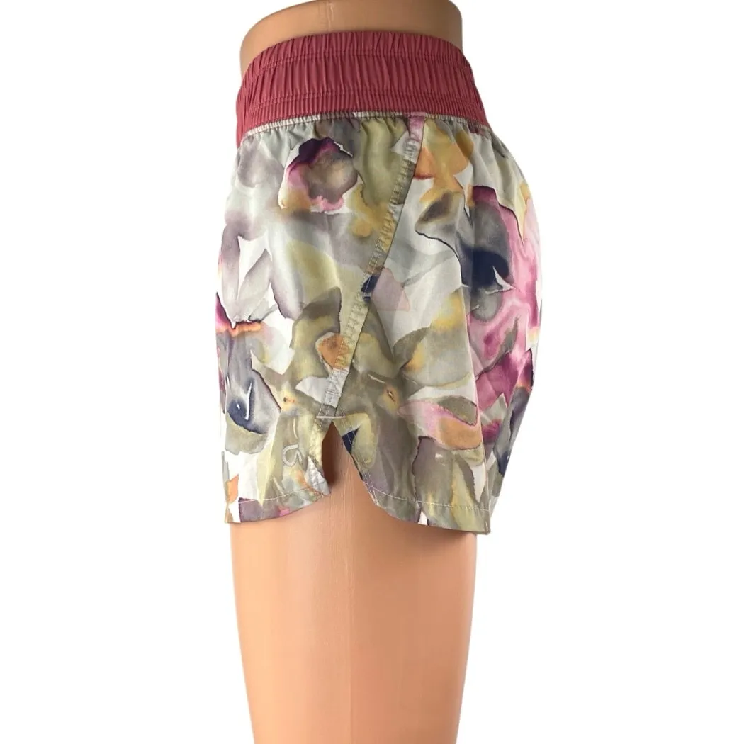 GapFit Women Multicolor Floral Elastic Waist Mid Rise Athletic Running Shorts XS - Image 2