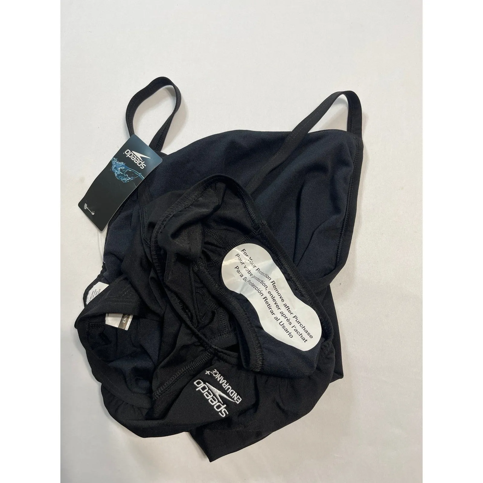 Speedo Solid Flyback Training Swimsuit Black Size 8 New With Tags - Image 7