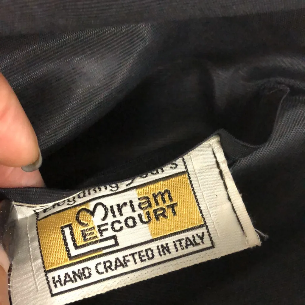 Vintage Miriam Lefcourt hand crafted Knitted Purse Rare tapestry purse 10” x 8” Black - Image 9