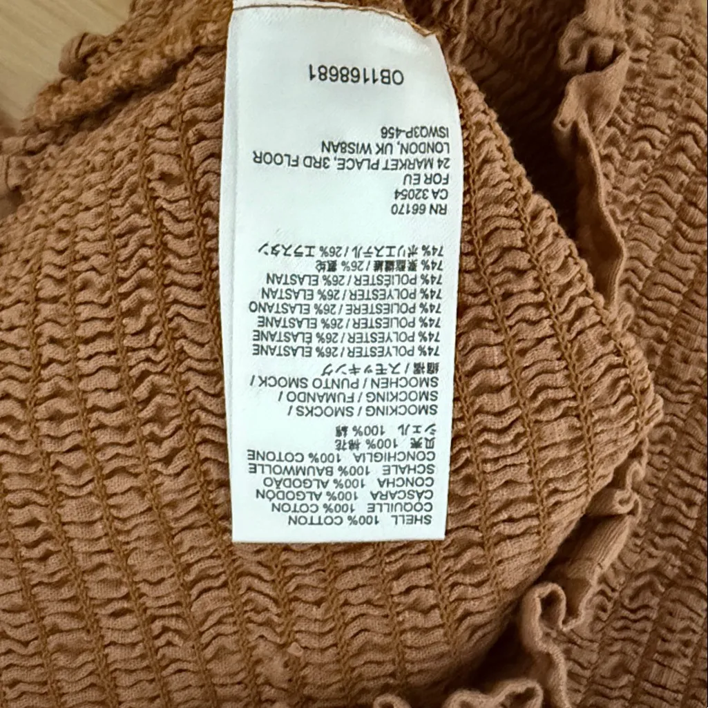 Urban Outfitters Size Extra Small XS Women's Teen Girl Tan Smocked Top - Image 6