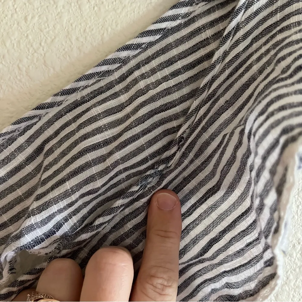 NWT Free People Light Blue & White Striped Ruffle Spaghetti Strappy Dress Small - Image 6