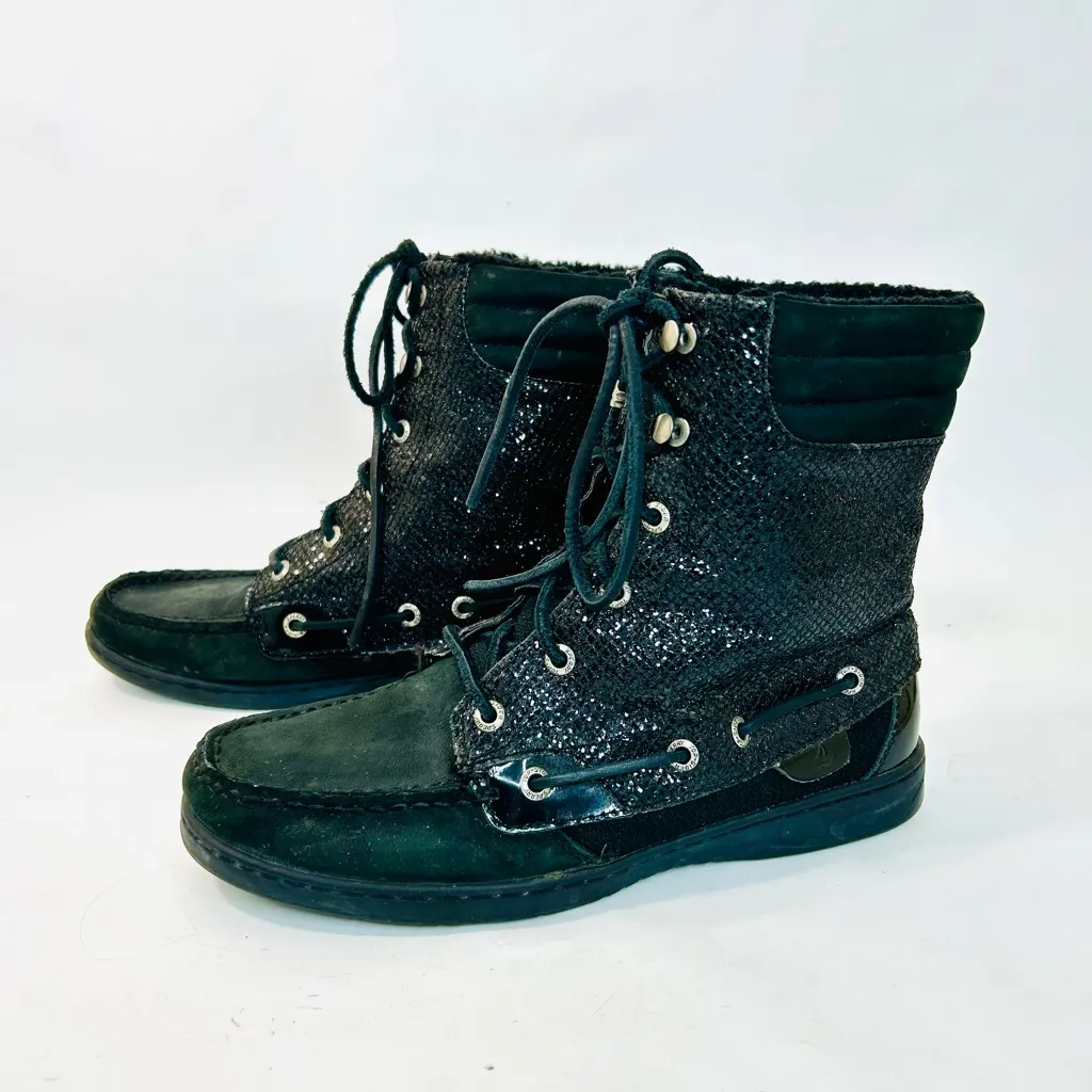 Sperry Top Sider Glitter Hiker
Fish Boots, Black, size 8 - Image 2