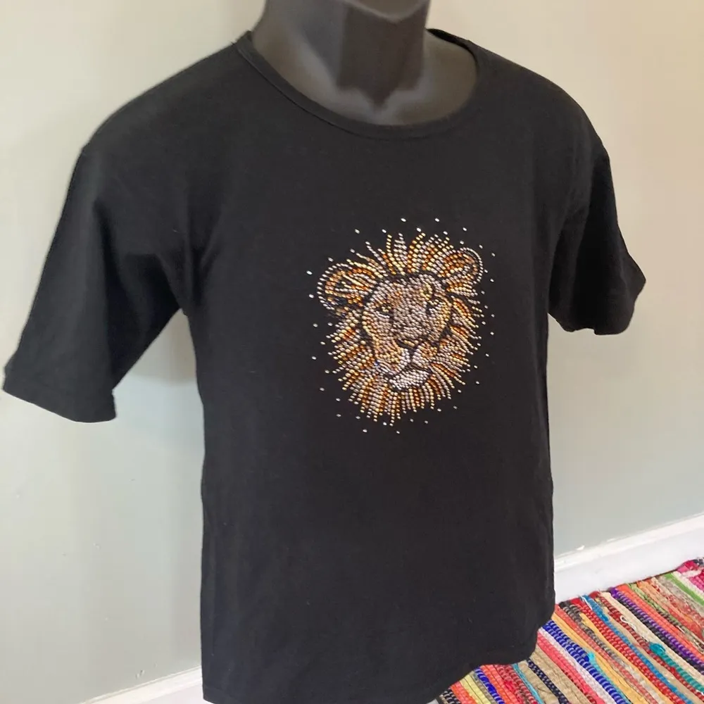 90s The Lion King Rhinestone Bling Shirt Black Medium - Image 3