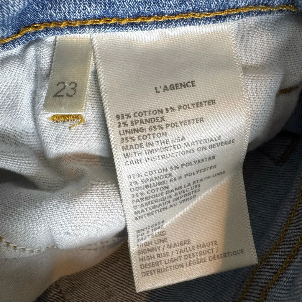 L'Agence Destruction High Line High Rise Skinny Desert Light Jeans Size 23 - Image 12