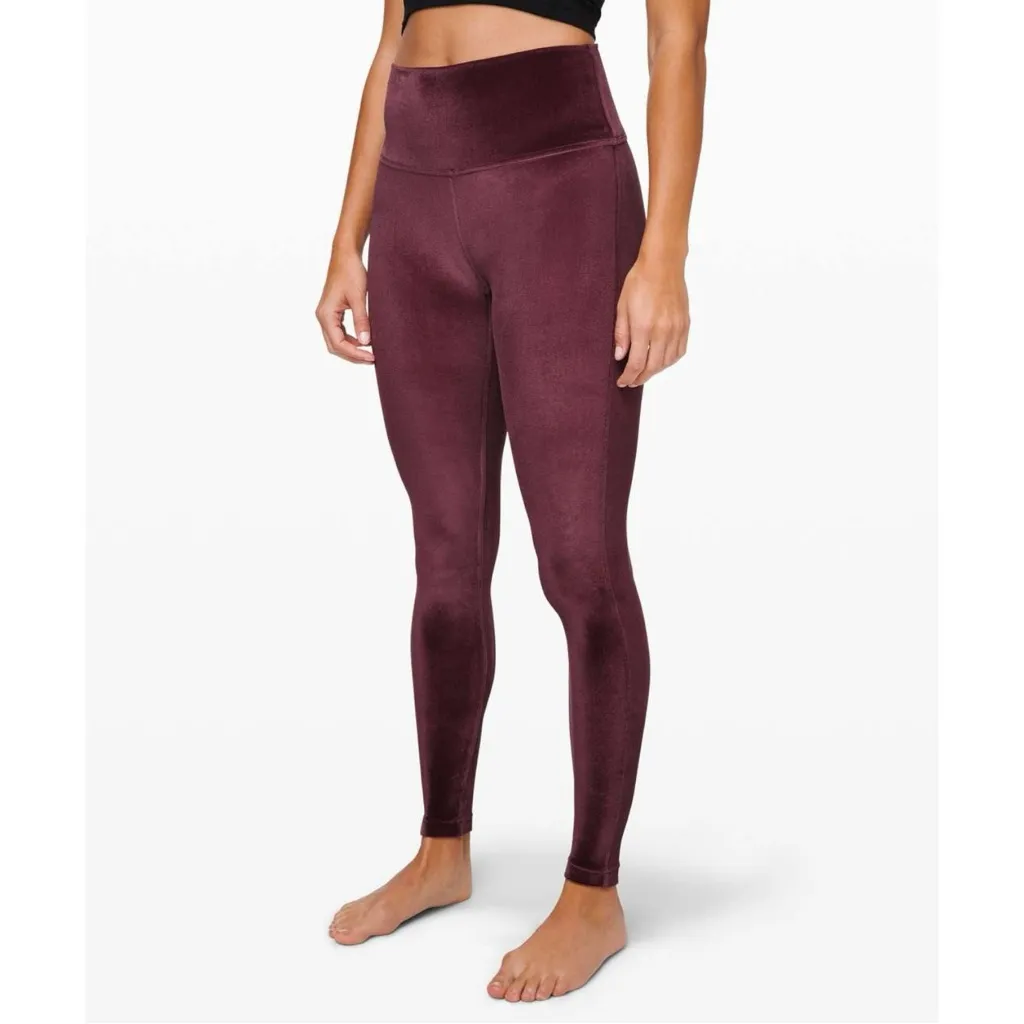 Lululemon Wunder Lounge High-Rise Tight 28" Velvet Garnet Cranberry Fall Size 10 - Image 5
