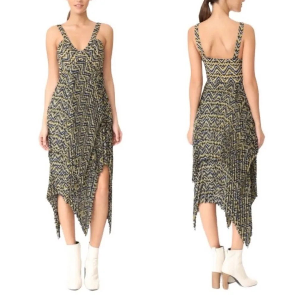 A.L.C. Multicolor Kendall Silk Sleeveless Asymmetrical Lined Sundress Size 8 - Image 2