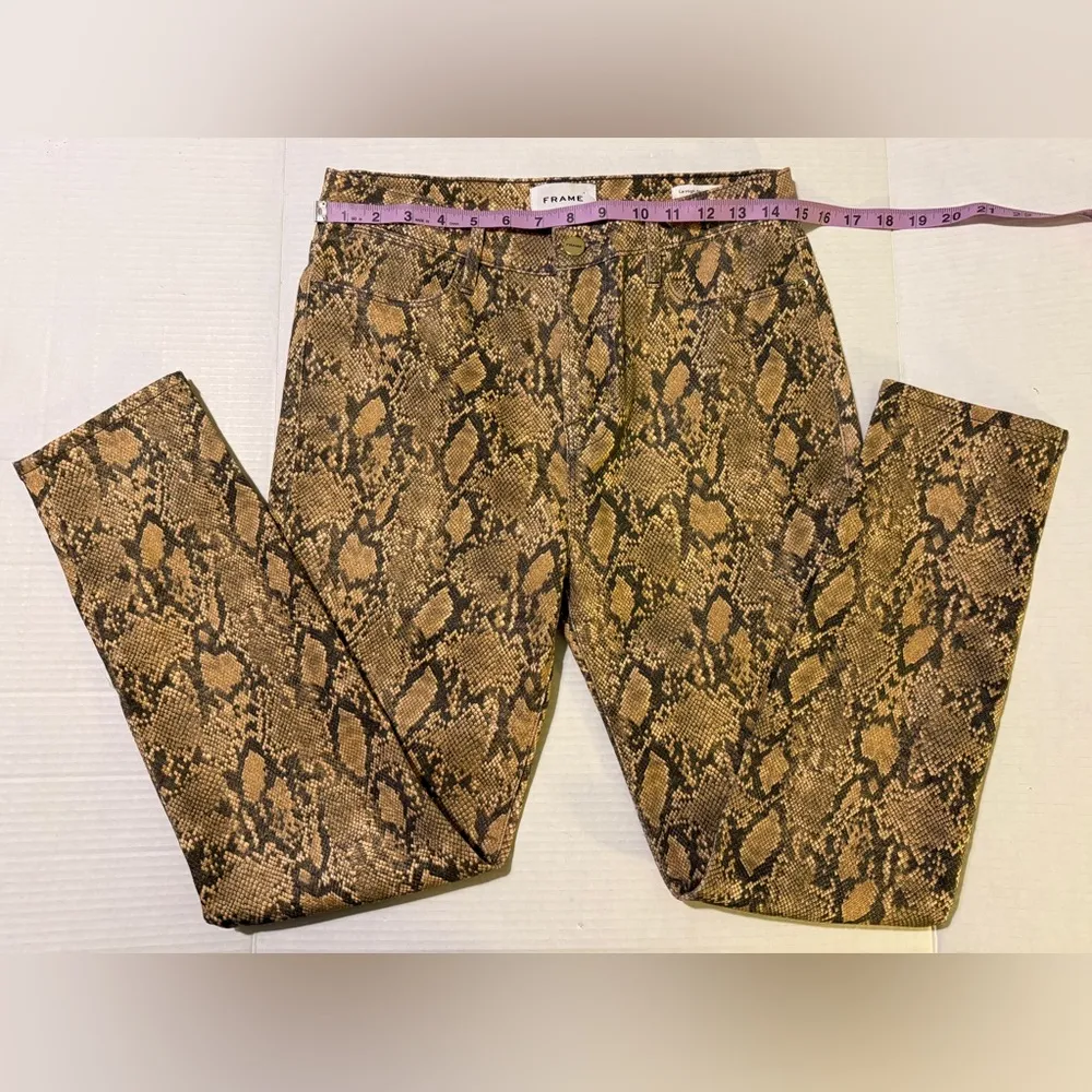 Frame Snakeskin PythonDesign LeHigh Skinny Crop HiRise Fit Jean Pant Size 29 NWT - Image 8
