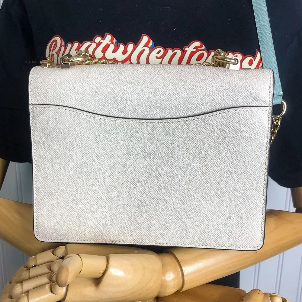 Leather Single Flap Crossbody Shoulder Bag Rainbow Leather Side Inset NWOT - Image 3