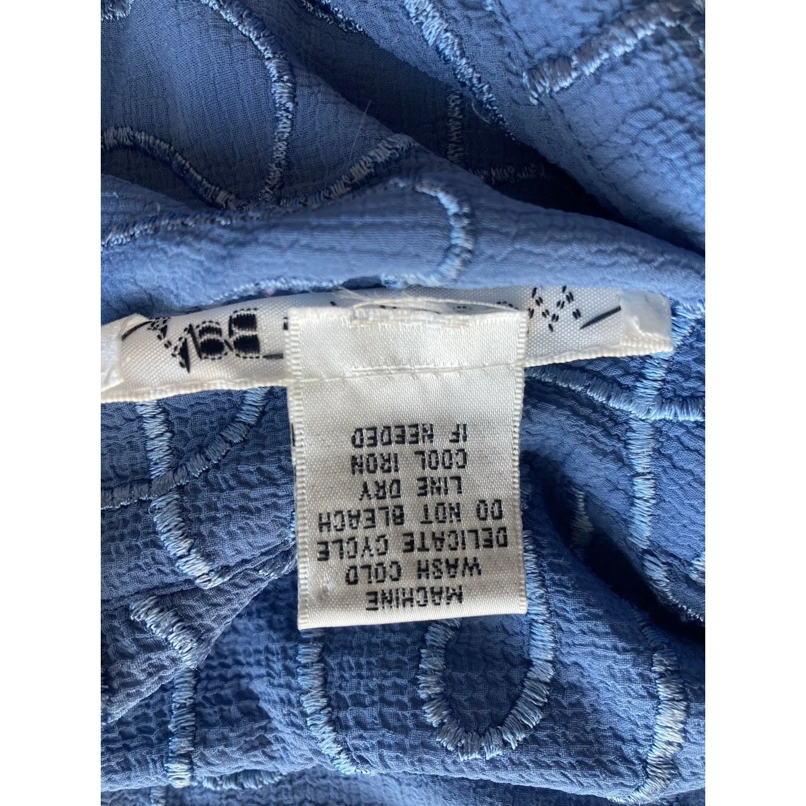 Lot of 2 Moonlight Bay Women S Blouse Top Semi Sheer Cream Blue Whimsical Career - Image 10