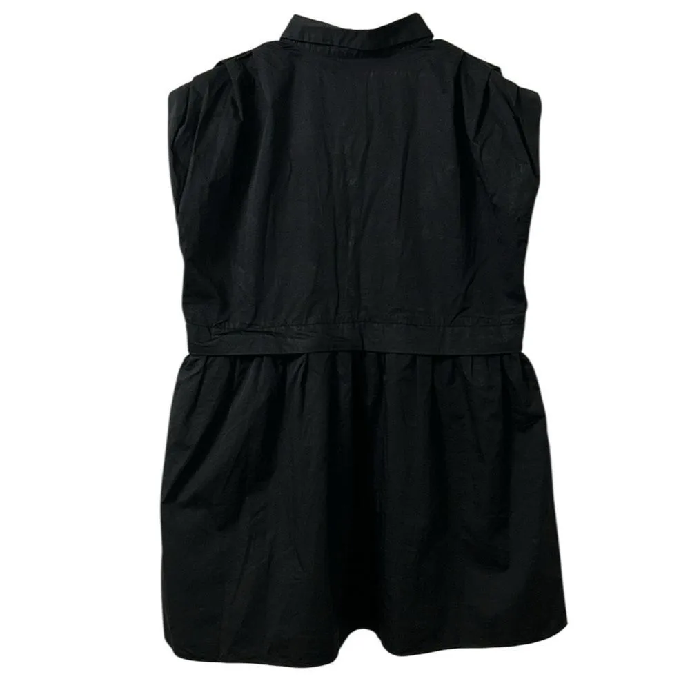 English Factory Black Pleated Shoulder Shirt Dress(Size Large) - Image 3