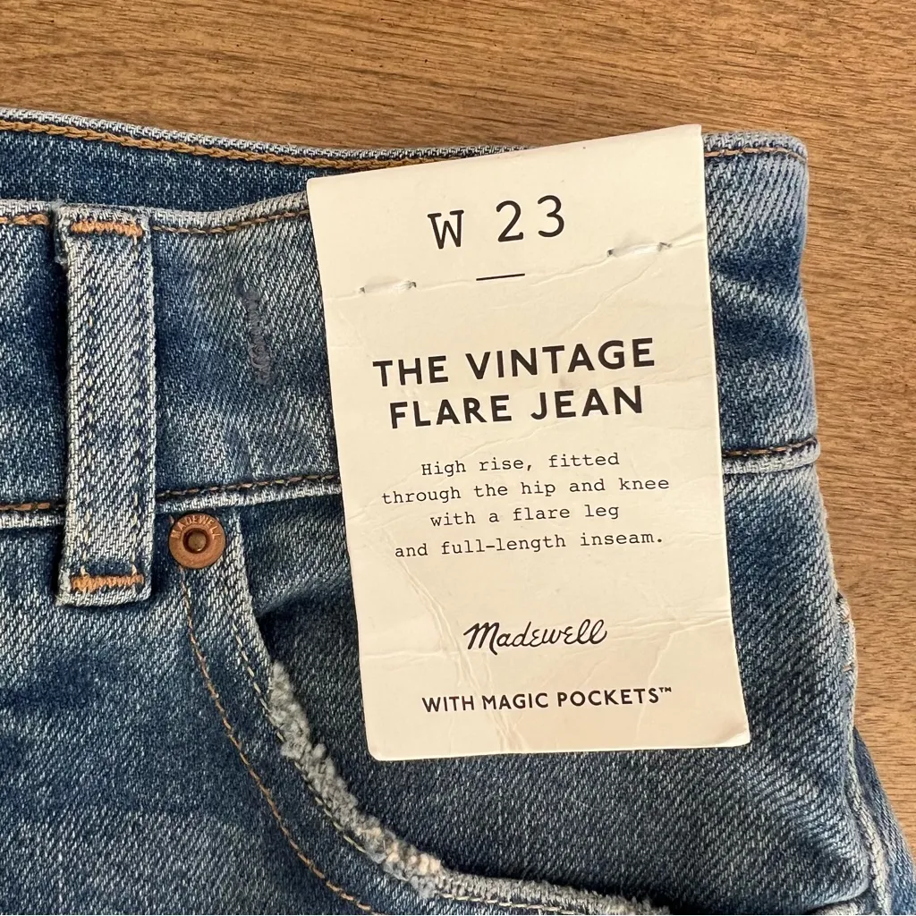 Madewell The Vintage Flare Jean in Bouvier Wash Size 23 NWT - Image 10