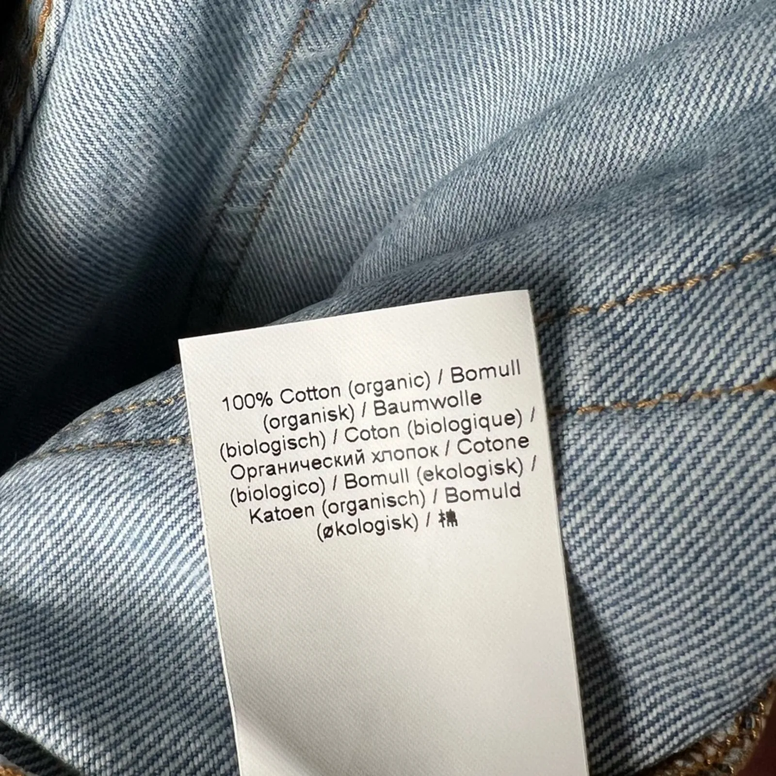 GANNI Womens Cotton High Rise White Acid Light Blue Bootcut Denim BetzyJeans 27 - Image 16