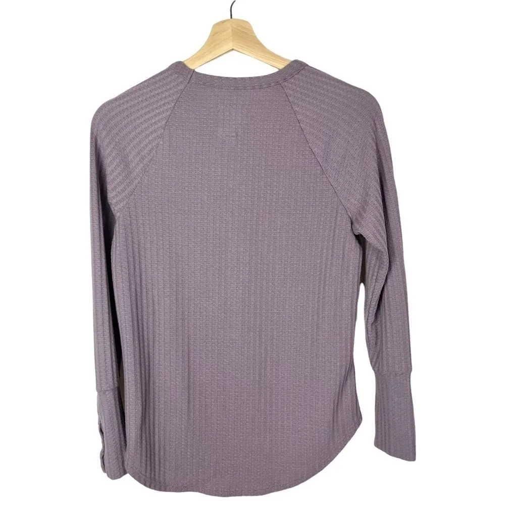 Chaser Lilac Purple Thermal Knit Long Sleeve Button Cuff T-Shirt S - Image 3