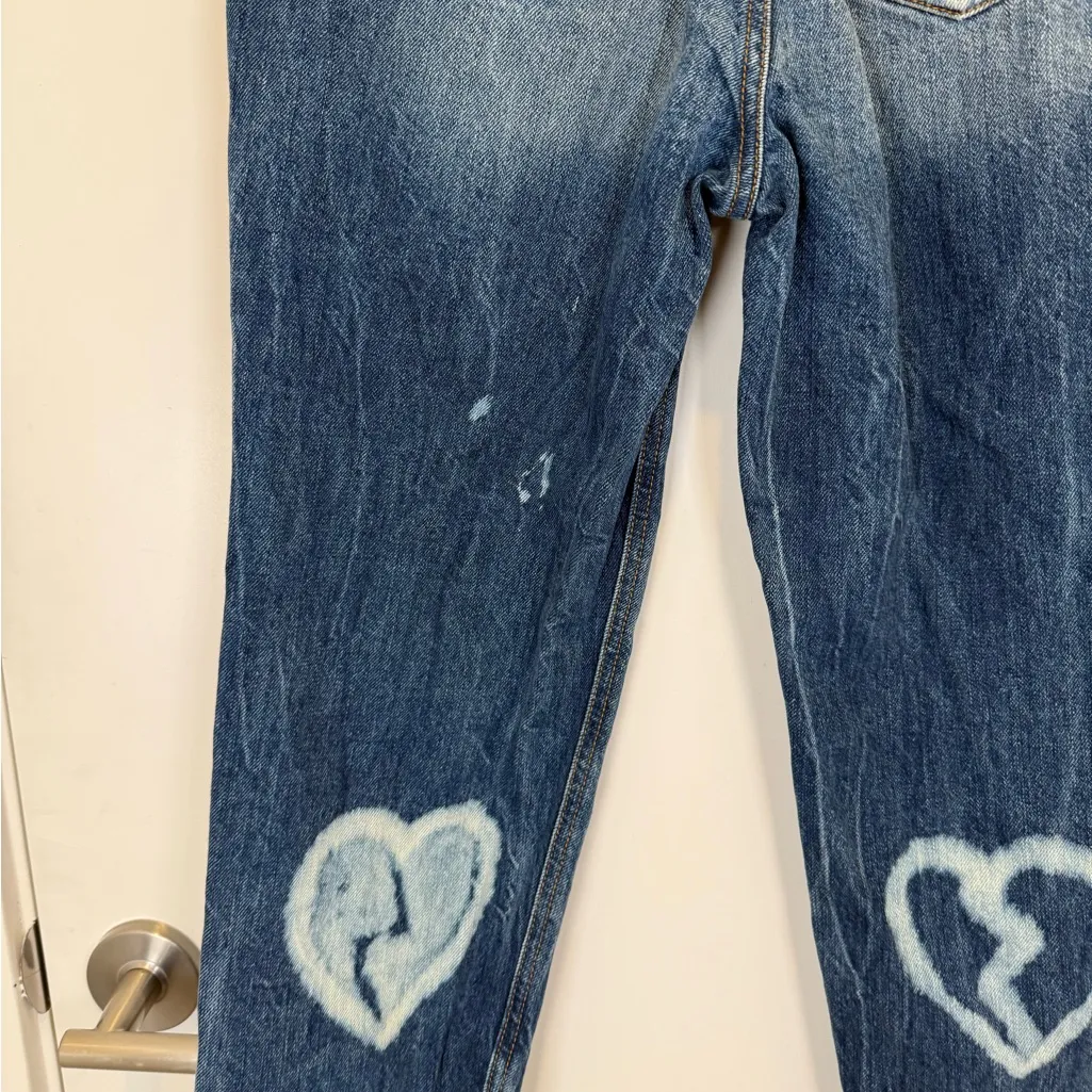 ASOS Blue Denim Jeans with Smiley Face Design Festival Streetwear - Image 3