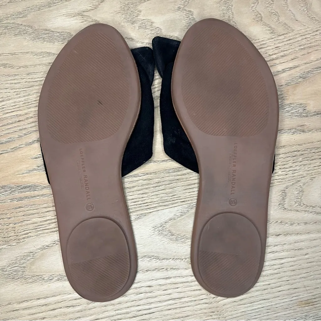 Loeffler Randall Phoebe Knitted Suede Black Bow Slide Sandals Women’s Size 8.5 - Image 4