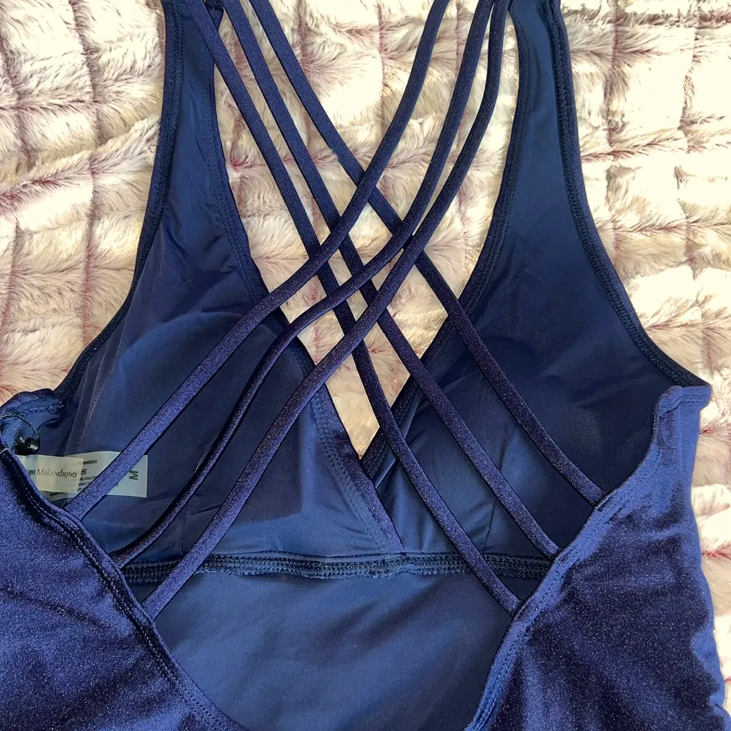 Catherine Malandrino Blue One Piece Swimsuit with Criss-Cross Straps - Image 10