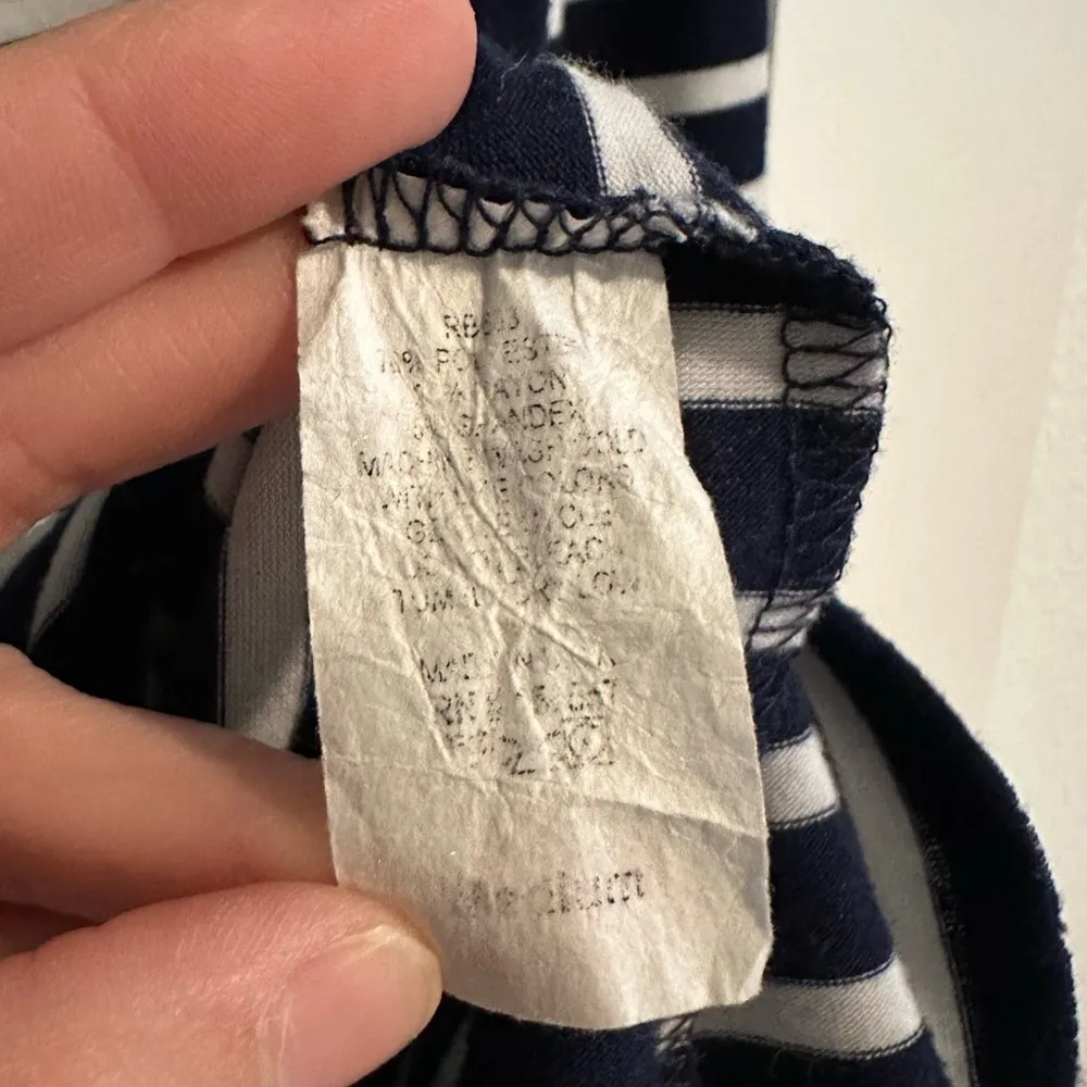 Regenbogen blue and white striped long sleeved bell sleeved top shirt EUC SIZE M Size M - Image 4