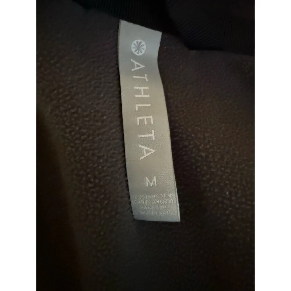 Athleta Triumph Printed Hoodie Sweatshirt Womens M Black Gray Camo Zip Up 511504 - Image 5