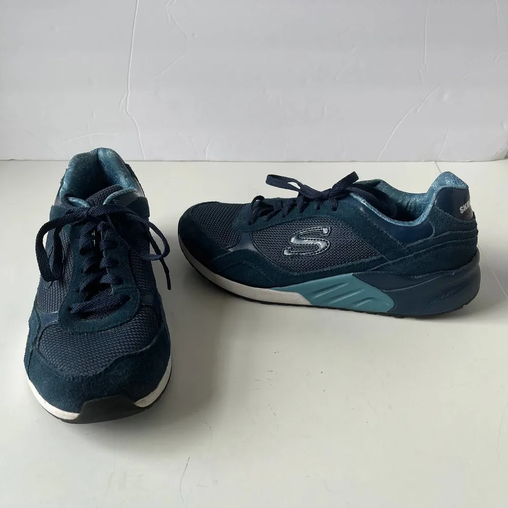 Skechers 611 Great Heights Womens Sneakers Size 7 Navy Memory Foam Air Cooled - Image 57