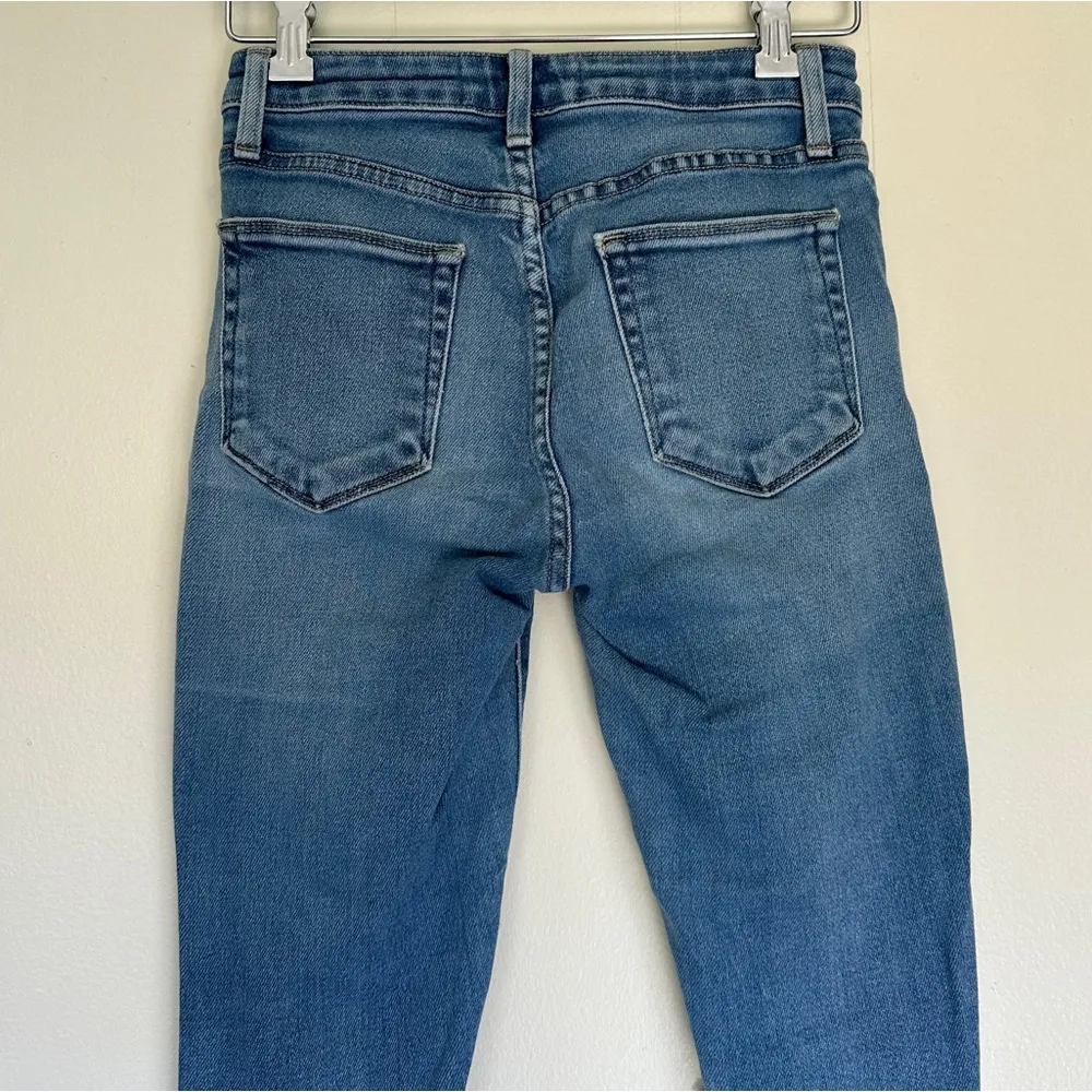 JUST BLACK DENIM Skinny Crop Raw Hem Distressed Jeans Size 26 - Image 7