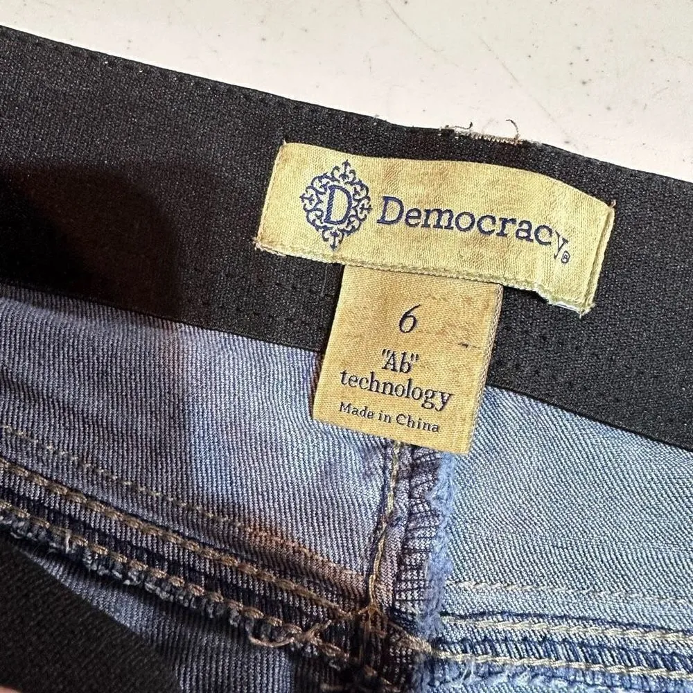 Democracy Womens AB Technology Mid Rise Skinny Jeans Blue Denim Medium Wash Sz 6 - Image 5