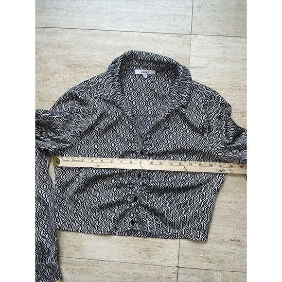Women "Ro‎ & DE" Black White cropped long sleeve blouse. Size S - Image 4