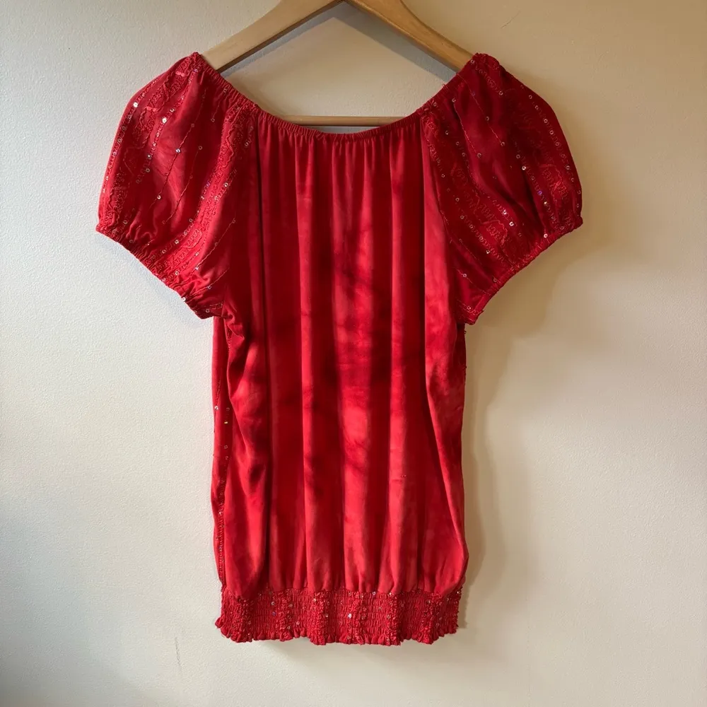 Dressbarn Red Sequins Top - Image 5