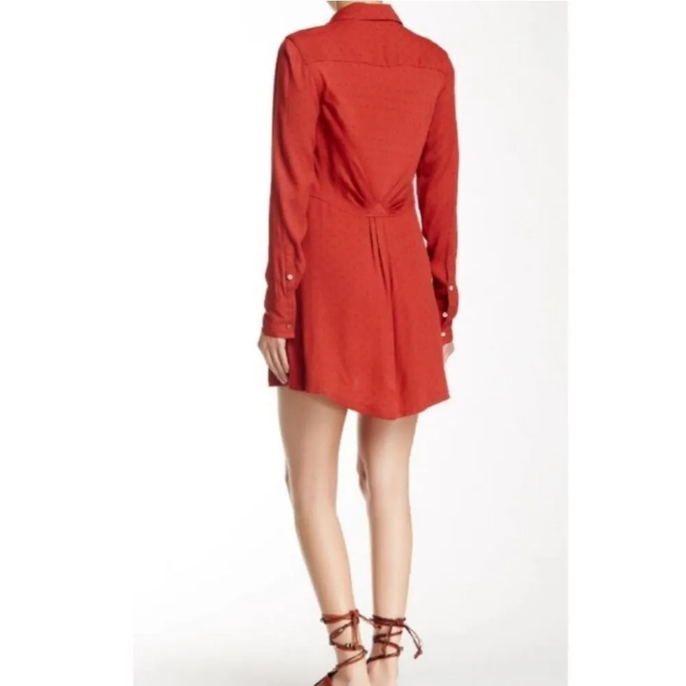 Free People Women's Red This Town Printed Shirt Dress - Image 11