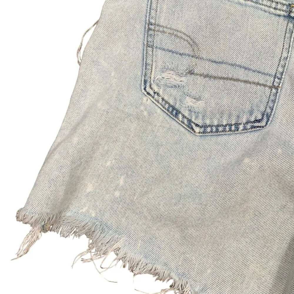 American Eagle Mom Ripped/Distressed Light Wash Cutoff Jean Shorts - Image 8