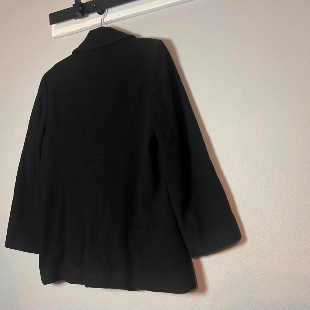 Jones New York Double Breasted Peacoat Wool Cashmere Blend Black Size 12 - Image 6