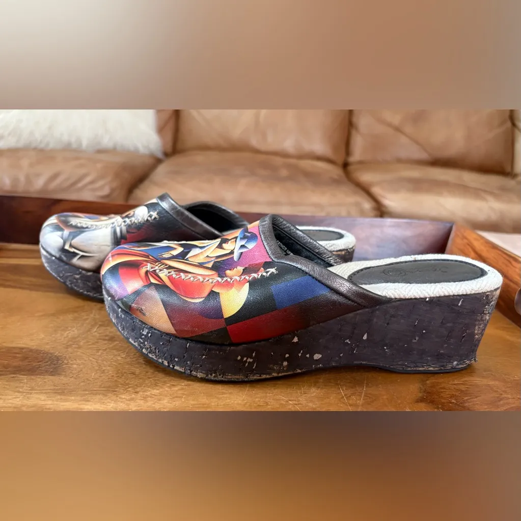 ICON Wearable Art Leather Mule Clogs Size 7 - Image 3