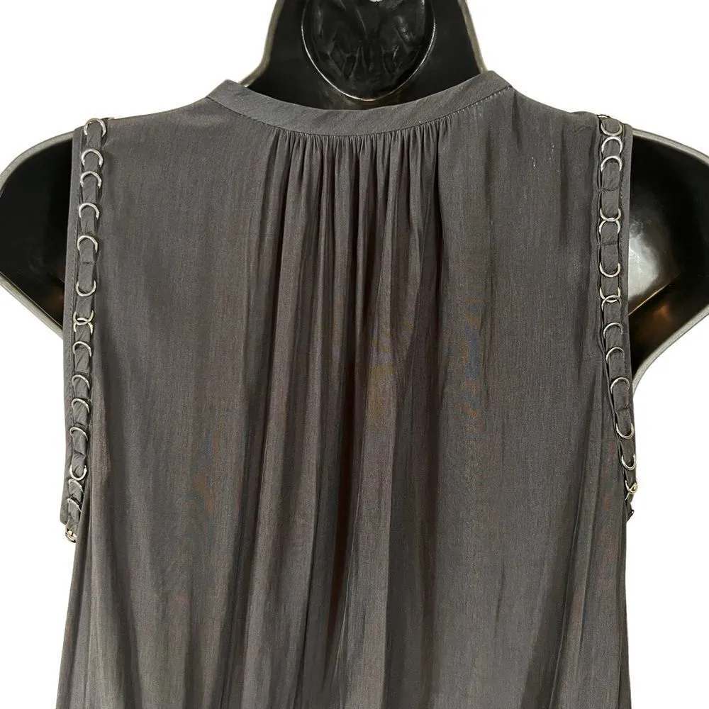 Ramy Brook Julia V-Neck Sleeveless Top with Ring Details - Image 9
