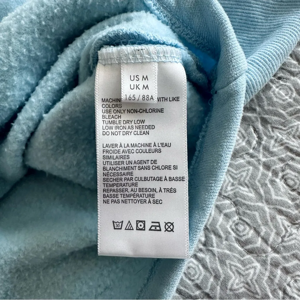 BDG Rover Zip-up Cropped Sweatshirt in Baby Blue Batwing Sleeves Size M - Image 9