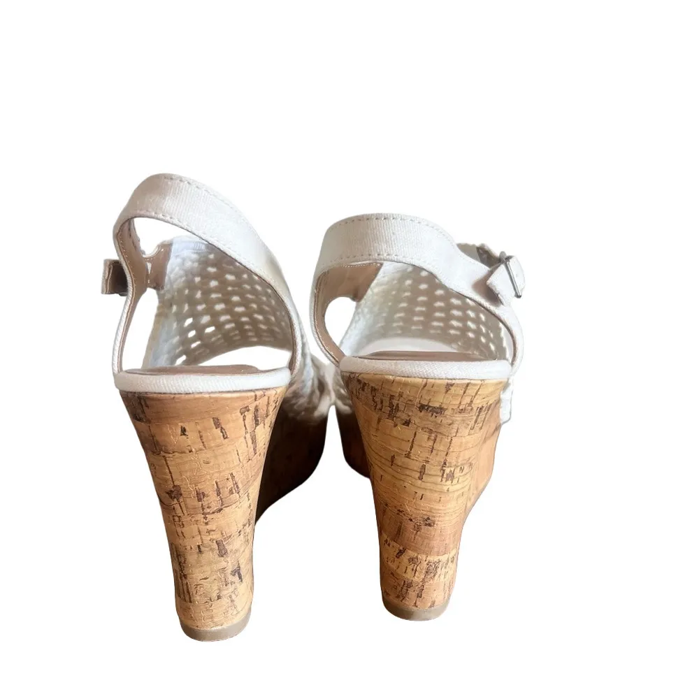 SO ® Taffy White Women's Wedge Sandals Size 10 #B1300 - Image 5